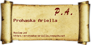 Prohaska Ariella névjegykártya